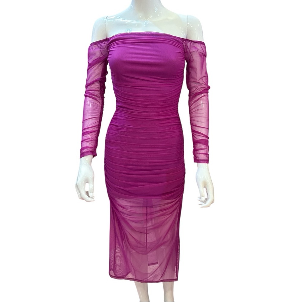 Endless Rose Off-Shoulder Ruched Dress